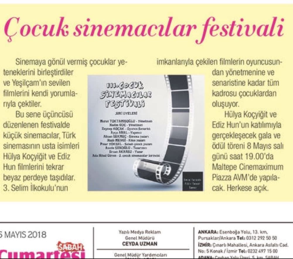 Çocuk Sinema Okulu in the press 1